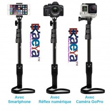 OkaeYa-Bluetooth Selfie Stick with Remote and Zoom For Apple, Samsung, HTC, Lenovo, One plus, Motorola, Nexus, Xiaomi Redmi Phones, Coolpad